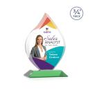 Worthington Full Color Green Flame Crystal Award