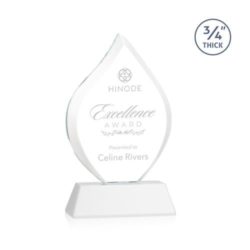 Corporate Awards - Crystal Awards - Crystal Flame Awards - Worthington White on Newhaven Base Flame Crystal Award