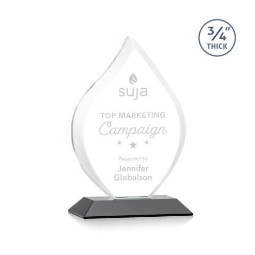 Corporate Awards - Crystal Awards - Crystal Flame Awards - Worthington Black Flame Crystal Award