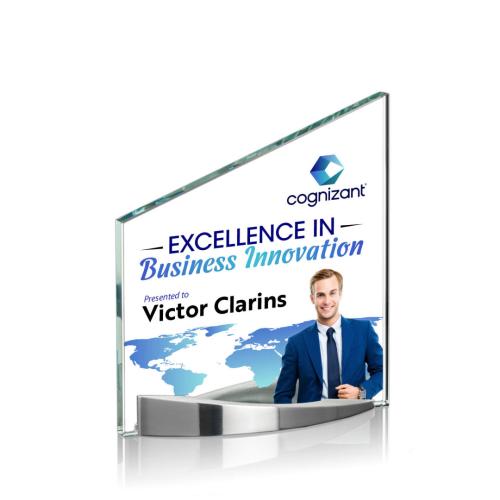 Corporate Awards - Modern Awards - Biagio Full Color Peak Crystal Award