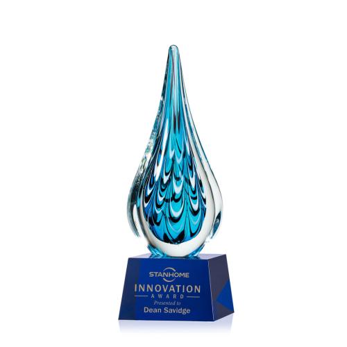 Corporate Awards - Modern Awards - Worchester Blue on Robson Base Glass Award
