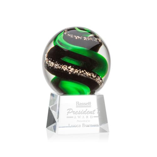 Corporate Awards - Modern Awards - Zodiac Clear on Robson Base Spheres Glass Award
