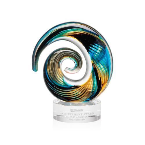Corporate Awards - Modern Awards - Nazare Clear on Stanrich Circle Glass Award