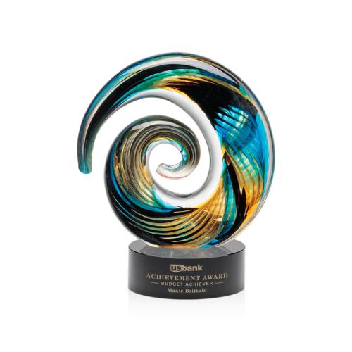 Corporate Awards - Modern Awards - Nazare Black on Stanrich Circle Glass Award