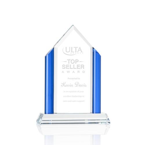 Corporate Awards - Glass Awards - Colored Glass Awards - Omaha Tower Arch & Crescent Crystal Award