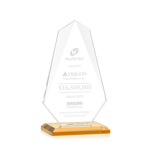 Corporate Awards - Glass Awards - Colored Glass Awards - Jemma Amber Abstract / Misc Crystal Award