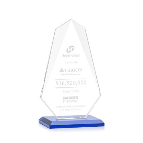 Corporate Awards - Glass Awards - Colored Glass Awards - Jemma Blue Abstract / Misc Crystal Award