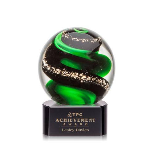 Corporate Awards - Modern Awards - Zodiac Black on Paragon Base Spheres Glass Award