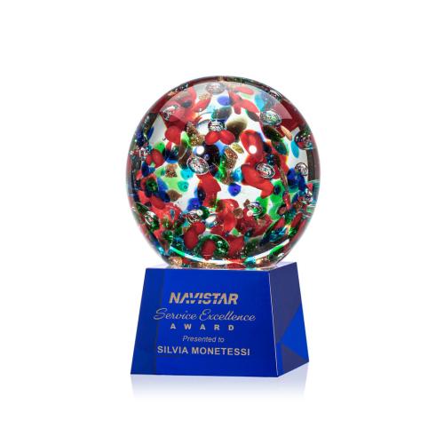 Corporate Awards - Modern Awards - Fantasia Blue on Robson Base Spheres Glass Award