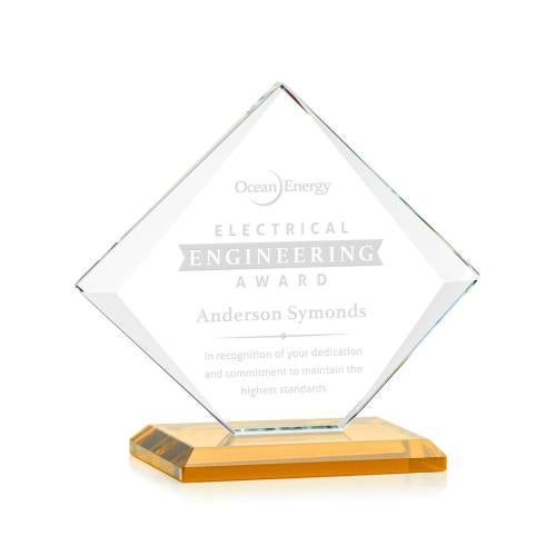 Corporate Awards - Glass Awards - Colored Glass Awards - Griffith Amber Crystal Award