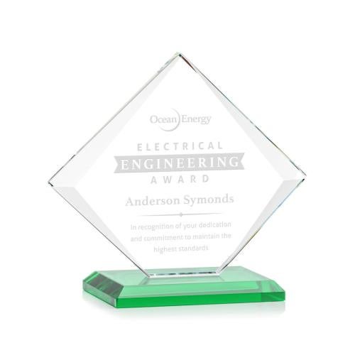 Corporate Awards - Glass Awards - Colored Glass Awards - Griffith Green Crystal Award