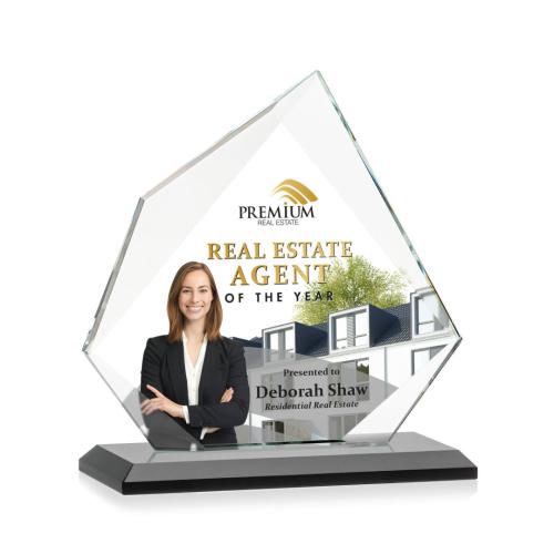 Corporate Awards - Sales Awards - Lexus Full Color Black Peak Crystal Award