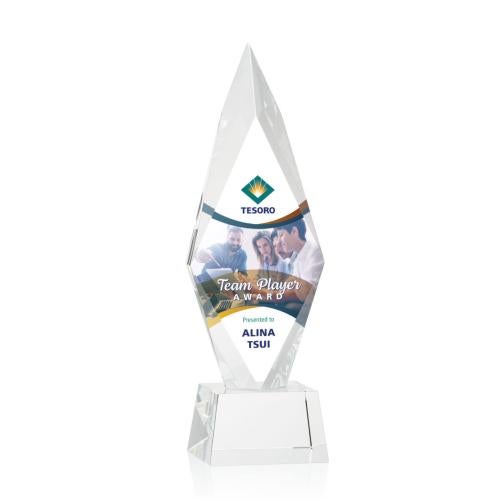 Corporate Awards - Full Color Awards - Manilow Full Color Clear on Robson Base Crystal Award