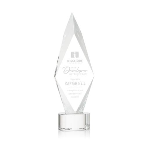Corporate Awards - Crystal Awards - Manilow Clear on Paragon Base Crystal Award