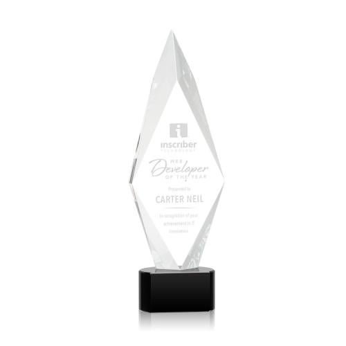 Corporate Awards - Crystal Awards - Manilow Black on Paragon Base Crystal Award