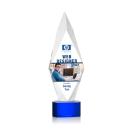 Manilow Full Color Blue on Paragon Base Crystal Award