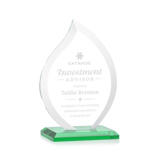 Corporate Awards - Crystal Awards - Crystal Flame Awards - Nestor Green Flame Crystal Award