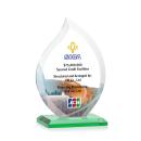 Nestor Full Color Green Flame Crystal Award