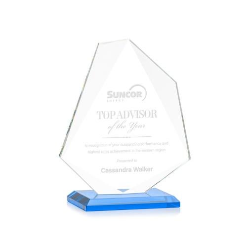 Corporate Awards - Crystal Awards - Picton Sky Blue Abstract / Misc Crystal Award