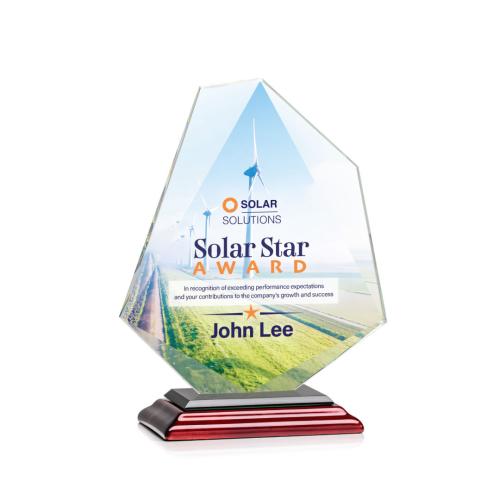 Corporate Awards - Eco Friendly Awards - Wood Awards - Picton Full Color Rosewood Abstract / Misc Crystal Award