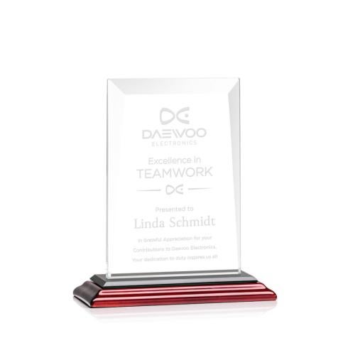 Corporate Awards - Eco Friendly Awards - Wood Awards - Sullivan Rosewood Rectangle Crystal Award