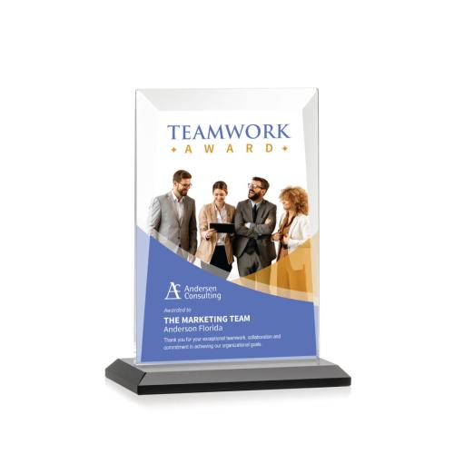 Corporate Awards - Full Color Awards - Sullivan Full Color Black Rectangle Crystal Award