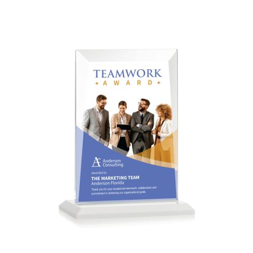 Corporate Awards - Full Color Awards - Sullivan Full Color White Rectangle Crystal Award