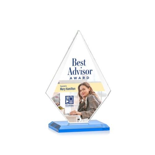 Corporate Awards - Full Color Awards - Rideau Full Color Sky Blue Crystal Award