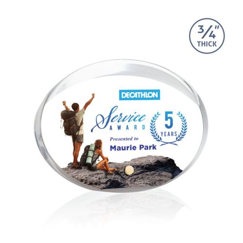 Corporate Awards - Budget Awards & Trophies - Rawlins Full Color Gold Circle Acrylic Award