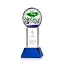 Aquarius Blue on Stowe Base Obelisk Glass Award
