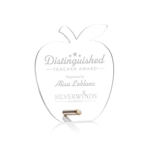 Corporate Awards - Budget Awards & Trophies - Polaris Apple Gold Apples Acrylic Award