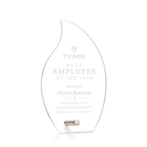 Corporate Awards - Crystal Awards - Crystal Flame Awards - Polaris Gold Flame Acrylic Award