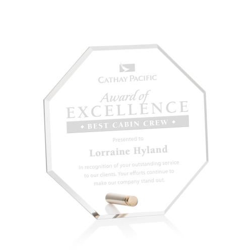 Corporate Awards - Budget Awards & Trophies - Polaris Octagon Gold Acrylic Award