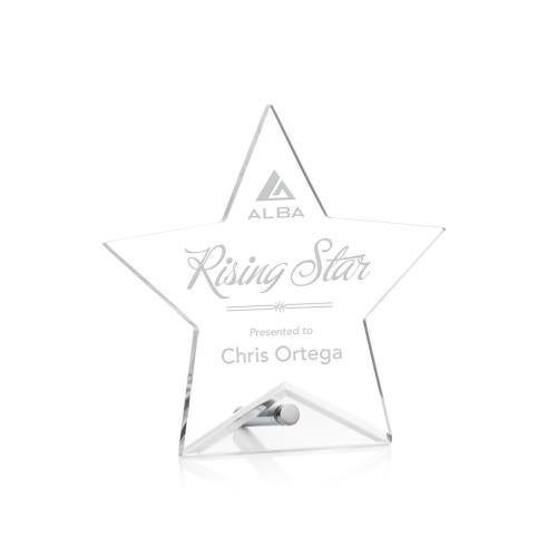 Corporate Awards - Budget Awards & Trophies - Polaris Silver Star Acrylic Award