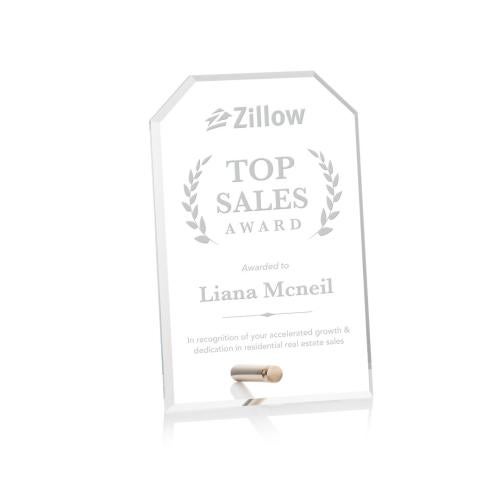 Corporate Awards - Budget Awards & Trophies - Polaris Clipped Gold Rectangle Acrylic Award