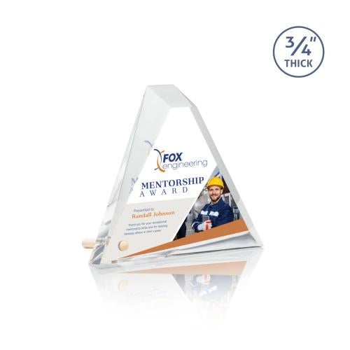Corporate Awards - Budget Awards & Trophies - Glenrock Full Color Gold Pyramid Acrylic Award