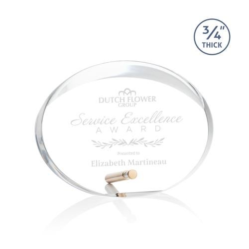 Corporate Awards - Budget Awards & Trophies - Mosaic Oval Gold Circle Acrylic Award