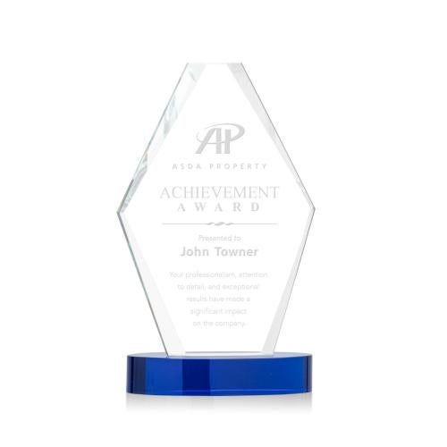 Corporate Awards - Glass Awards - Colored Glass Awards - Redding Blue Crystal Award