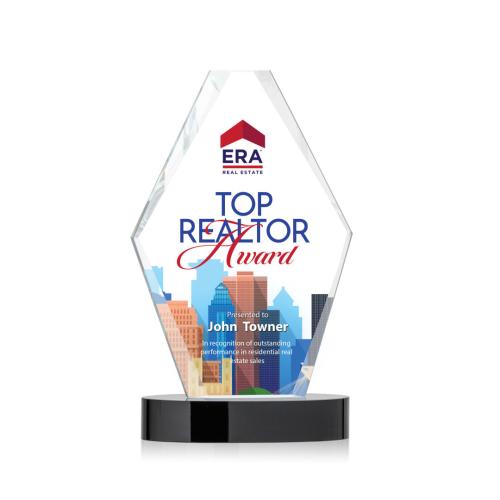 Corporate Awards - Full Color Awards - Redding Full Color Black Crystal Award