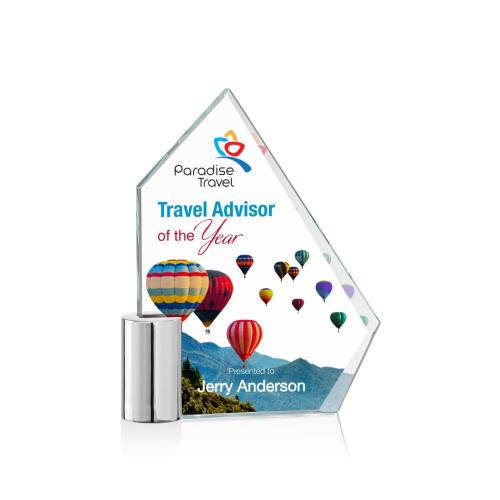 Corporate Awards - Sales Awards - Lawton Full Color Peak Crystal Award
