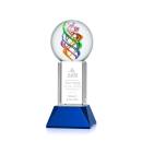 Galileo Blue on Stowe Base Spheres Glass Award