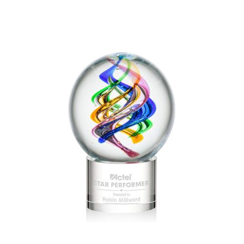 Corporate Awards - Modern Awards - Galileo Clear on Marvel Base Spheres Glass Award