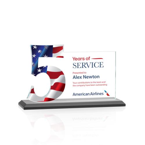 Corporate Awards - Full Color Awards - Hazelton Full Color Black Crystal Award