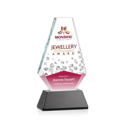 Corporate Awards - Full Color Awards - Kingsley Full Color Black on Newhaven Base Crystal Award
