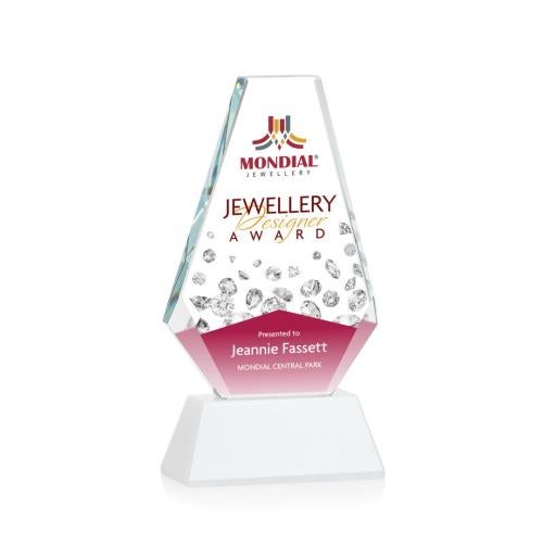 Corporate Awards - Full Color Awards - Kingsley Full Color White Crystal Award