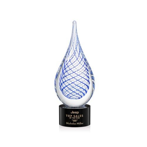 Corporate Awards - Modern Awards - Kentwood Black on Marvel Base Glass Award