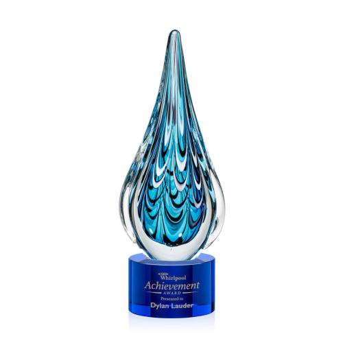Corporate Awards - Modern Awards - Worchester Blue on Marvel Base Glass Award