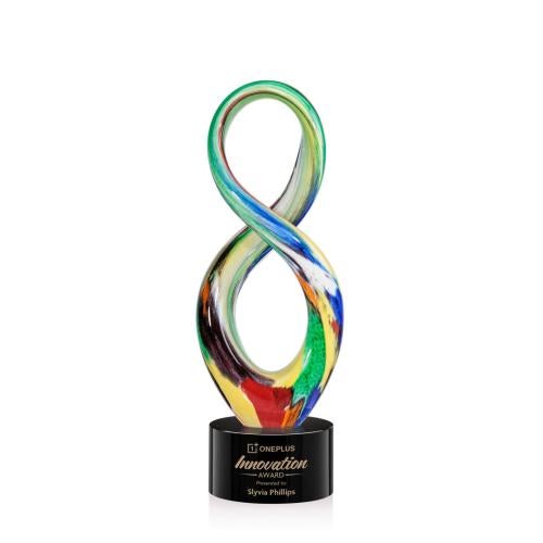 Corporate Awards - Modern Awards - Duarte Abstract / Misc on Marvel Base -Black Glass Award