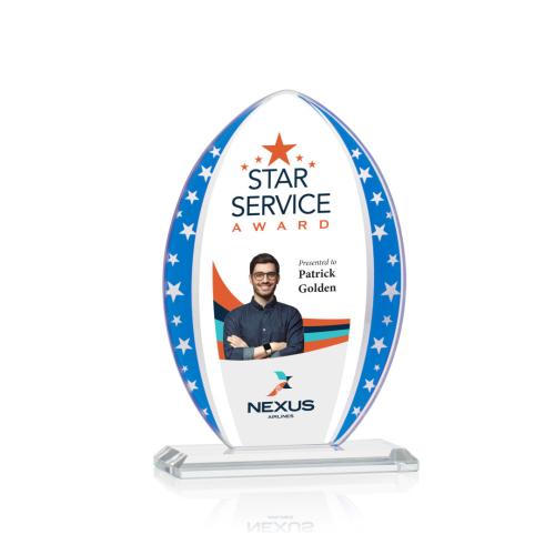 Corporate Awards - Glass Awards - Colored Glass Awards - Mystique Arrowhead Full Color Star Crystal Award