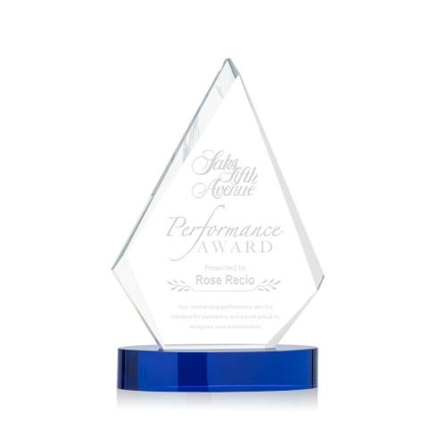 Corporate Awards - Glass Awards - Colored Glass Awards - Sarasota Blue Crystal Award